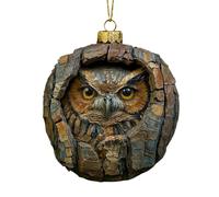 Ornements Noëls | Décorations d'arbre Noëls en Forme Chouette | Ornements d’Arbre Vacances en Bois Plat en Acrylique 2D | Pendentif Rustique à Suspendre en Forme pour Amoureux hiboux