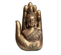 Ornements Statues Sculptures Bouddha Assis dans La Main Statue Résine Lao Thai Bouddhiste Figurines Décor À La Maison Zen Bouddha-Argent