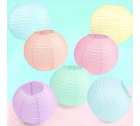 Ornements suspendus dégradé de couleurs macaron - 6 pièces Décorations de lanternes en papier pastel - Gratuit pour la décoration de la salle de e la fête & de la maison - Mariages, Anniversa