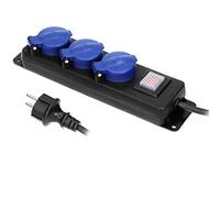 Orno OR-AE-13192(GS)/3M Multiprise Exterieur Prise Multiple pour Atelier extérieur IP44 3 Voies avec 3m de câble Gris