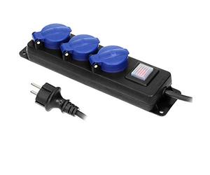 Orno OR-AE-13192(GS)/5M Multiprise Exterieur Prise Multiple pour Atelier extérieur IP44 3 Voies avec 5m de câble Gris