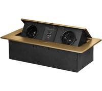 ORNO OR-GM-9034/C bloc d'interrupteurs encastré, 2x 230V, 2x USB (type C ; 3.6A), couleur or