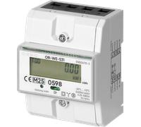 ORNO OR-WE-531 - Ampèremètre triphasé sur rail DIN, étalonné MID, 80A, 4, 3 TE