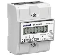 Orno WE-520 Compteur D'électricité Affichage Triphasé De La Consommation Électrique avec Certificat Mid, 0.25a - 80a.3 X 230v/400v, 50/60hz, 800 Imp/kwh