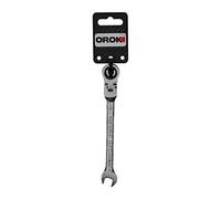OROK - Clé Mixte à cliquet articulé - Tête à œil avec Inclinaison d'environ 15°C - 10mm - en Acier Chrome Vanadium - pour Atteindre Les écrous Difficiles d'accès - A l'unité - Taille: 10 mm