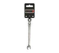 OROK - Clé Mixte à cliquet articulé - Tête à œil avec Inclinaison d'environ 15°C - 8 mm - en Acier Chrome Vanadium - pour Atteindre Les écrous Difficiles d'accès - A l'unité - Taille: 8 mm
