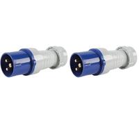 OROK - Fiche mâle CEE, Prise pour Camping Car 220V 16A - 1 pièce - Adaptateur 220V pour Camping - IP44 - Socle Type : P17 avec Capot - Câbles à connecter : 3 x 1.5mm² ou 3 x 2.5mm² (Lot de 2)