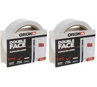 OROK - Ruban adhésif double face, Bricolage - Ruban adhésif double face transparent 15m x 30mm - Ruban adhésif scrapbooking 15m x 30mm - Utilisation intérieur, Fixation mince simple et rapide