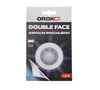 OROK - Ruban Adhésif Double Face Mousse 1,5m x 19mm - Spécial Surfaces Irrégulières - Surface Autocollante Souple - Bricolage