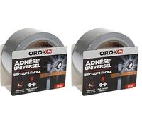 OROK - Rubans adhésifs (Bricolage), Duct Tape, Ruban adhésif en tissu - Ruban adhésif universel gris, ruban adhésif toilé argent 25m x 50mm, ruban adhésif armé gris 25m x 50mm - Haute résistance