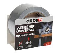 OROK - Rubans adhésifs (Bricolage), Duct Tape: Ruban adhésif universel gris et argent toilé, armé gris - 25m x 50mm - Haute résistance