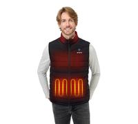 ORORO Gilet chauffant en duvet pour homme avec batterie externe, gilet chauffant léger avec duvet à facteur de gonflement 800 (chargeur non inclus)