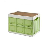 OROUPVPKW Caisse Pliante Empilable en Plastique avec Couvercle et Poignée Grande Capacité Boîte de Rangement Portable pour Camping Voyage Maison Voiture Bureau Garage Outils Bleue C