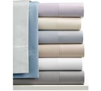 ORPHEEBS - Lot de 4 parures de drap satin de coton 250 fils/cm² 100% coton peigné 230 x 260 cm (2 places)