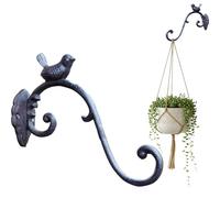 Orrdiffi Crochet Mural en Fonte avec Oiseau pour Pot de Fleur et Jardin Marron Antique