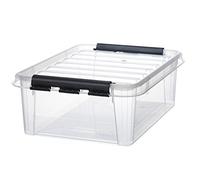 Boîte empilable 21 litres avec couvercle - Clips Noirs