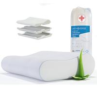 ORTHOVERSE Oreiller Memoire Forme pour Dormir avec Hauteur Réglable et Infusé à l'Aloe Vera - Oreiller Orthopédique à Mémoire de Forme - Extra Respirant, Antibactérien, Hypoallergénique