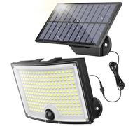 Ortiny Lampe Solaire Extérieur Detecteur de Mouvement【202 LED | 3 Mode | 210°Iluminació | IP65】 Lumiere Solaire Exterieur | Spot Led Extérieur | Projecteur Exterieur Led | 1 Paquet