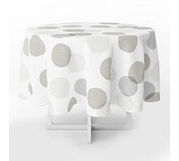 Oryx 5544026 Nappe en Toile cirée en PVC, imperméable et Anti-Taches Nappe Ronde à Cercles Beiges d’Un diamètre de 140 cm pour l’intérieur et l’extérieur Cranberry