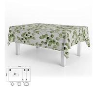 Oryx 5544072 Nappe en Toile cirée rectangulaire avec Impression de Feuilles Vertes Imperméable, Anti-Taches, en PVC, 140 x 250 cm Peut être coupée, pour Une Utilisation à l’intérieur et à l’extérieur