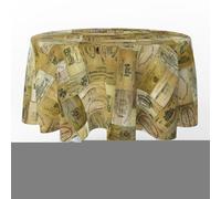 Oryx 5544101 Nappe en Toile cirée Ronde avec Motif de Planches de vin Imperméable, Anti-Taches, en PVC, 140 cm de diamètre pour l’intérieur et l’extérieur