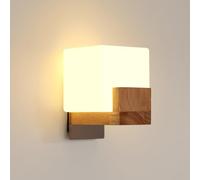 Osairous Applique Murale Interieur, 3000k - 6500k trois couleurs, LED applique murale Créativité applique murale bois Convient pour chambre à coucher, couloir, escalier