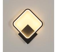 Osairous Applique Murale Intérieure, 17W 1912LM Carré Lampe Murale LED Moderne, Aluminium Luminaire Murales Blanc Chaud 3000K pour Chambre Salon Salle de Bain Escalier, Noir