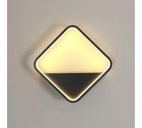 Osairous Applique Murale Intérieure, 20W 2250LM Carré Lampe Murale LED Moderne, Aluminium Luminaire Murales Blanc Chaud 3000K pour Chambre Salon Salle de Bain Escalier, Noir