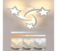 Osairous Lustre LED Plafonnier 3000K-6500K, Créatif Étoile Formes Plafonnier LED, 38W 3420LM Lampe De Plafond, Luminaire Lustre Chambre avec Télécommande, Blanc