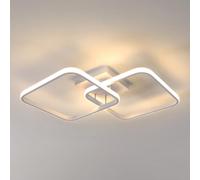 Osairous Plafonnier LED 42W 4700LM, Lampe de Plafond LED Moderne, Luminaire Plafonnier Acrylique Blanc Carré pour Salon Chambre Cuisine Salle à Manger, Blanc Chaud 3000K, 64CM