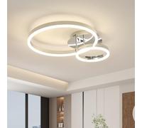 Osairous Plafonnier LED, 42W 4725LM Luminaire Plafonnier Moderne, Lampe de Plafond pour Salon Chambre Cuisine Couloir Coucher, Lumière Neutre 4500K, Chrome