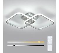 Osairous Plafonnier LED Dimmable, 50W 5625LM Luminaire LED Plafond Moderne avec Télécommande, 3000K-6500K, Lampe de Plafond Salon, Plafonnier Carré en Acrylique pour Chambre Cuisine Couloir, 64CM