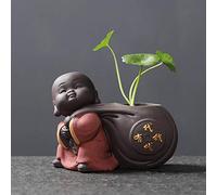OSALAD Thé en Céramique pour Animaux Ornements Petit Bouddha Statue Moine Figurine De Bureau Fleur Pot Hydroponique Plante Décoration Accessoires Thé
