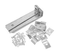 OSALADI 10 Pièces Support de Rack de Protection en Fer Galvanisé Argenté, Forme en L à Angle Droit, Pince de Mise la Terre Métallique pour Panneaux Solaires et Clôture Grillagée, Gestion