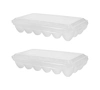 OSALADI 2 Pièces Boîte à Œufs pour Réfrigérateur Organiseur Empilable avec Couvercle Transparent Rangement Pratique et Hygiénique pour Œufs Plastique Optimisation Espace Cuisine