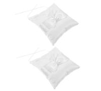 OSALADI 2 Pièces Coussin Porte-bagues de Mariage Noué, Lin et Polyester