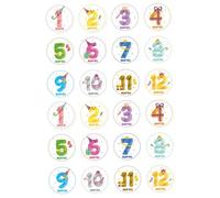 OSALADI 24pièces Mois Stickers Décoratifs Né Autocollants De Croissance Mensuelle Pour Garçon Fille Souvenirs Mignons De Âge Du Garçon Fille