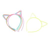 OSALADI 6pièces Serre-têtes LED Oreilles de Chat Lumineux pour Bandeaux Plastique Multicolores à Effet Glow In The Dark pour Anniversaires et Fêtes