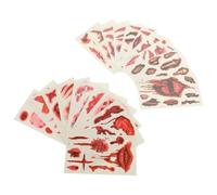OSALADI 80 Feuilles Tatouages Temporaires Halloween Autocollants Visage Cicatrice Réaliste, Facile à Coller, Autocollants Décoratifs pour Costume et Fête du Jour des Morts
