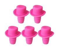 OSALADI Bouchon de vin en silicone 5 pcs, bouchon de bouteille en forme de chapeau, préserve le vin et évite les changements de goût, pour bar et fête