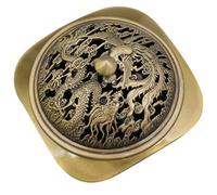 OSALADI Brûleur de Parfum en Cuivre Or, Support Pratique pour Cônes de Dragon, Décoration de Bureau et Centre de Table Élégant pour Chambre