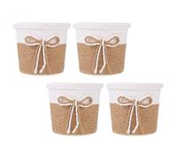 OSALADI Cache Pot Jardinière Décorative en Osier en Corde de Papier Tressée Design Créatif Maison Lot de 4 Pièces pour Fleurs et Grandes Plantes Vertes