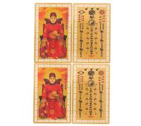 OSALADI Carte Amulette Tai Sui 2027 en Métal Rouge 4 Pièces | Autel Domestique et Présentoir de Temple, Protection, Chance et Sécurité, Taille Classique
