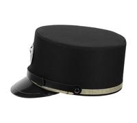 OSALADI Casquette de Chef de Train Noire à Haute Couronne en Tissu, Confortable et Maintien de Forme, pour Fête à Thème Train ou Événement Historique