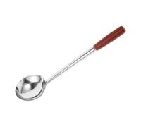 OSALADI Cuillère à Wok Louche en Acier Inoxydable Manche Bois Argenté Ergonomique Protège des Brûlures Cuisine et Service à Table, Restaurant