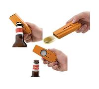 OSALADI Décapsuleur Zappa, lanceur de capsules volantes, décapsuleur, avec anneau de support pour porte-clés, portée de plus de 5 (orange)