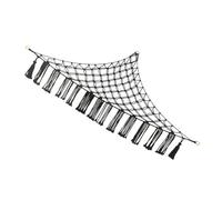 OSALADI Hamac en Peluche Filet Mural Triangulaire Tissé la Main Noir, Rangement Suspendu pour Jouets Chambre D’Garçon et Filles et Espace Jeux