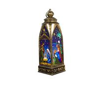 OSALADI lanterne de noël vintage veilleuse nuit lampe de lanterne rétro décoration de Noël Jésus-Christ (bronze)