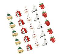 OSALADI Lot de 25 Pendentifs Bijoux de Noël en Alliage Accessoires DIY pour Boucles D’Oreilles Colliers Bracelets - Motifs Elfes Pères Noël Moufles Chaussures de Ski Coffrets -