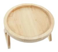 OSALADI Plateau Pliant Rond en Bois pour Accoudoir de Canapé, Portable | Design à Clipser, Usage Maison, Format Rond, Accessoire Pliable, pour Collations et Boissons